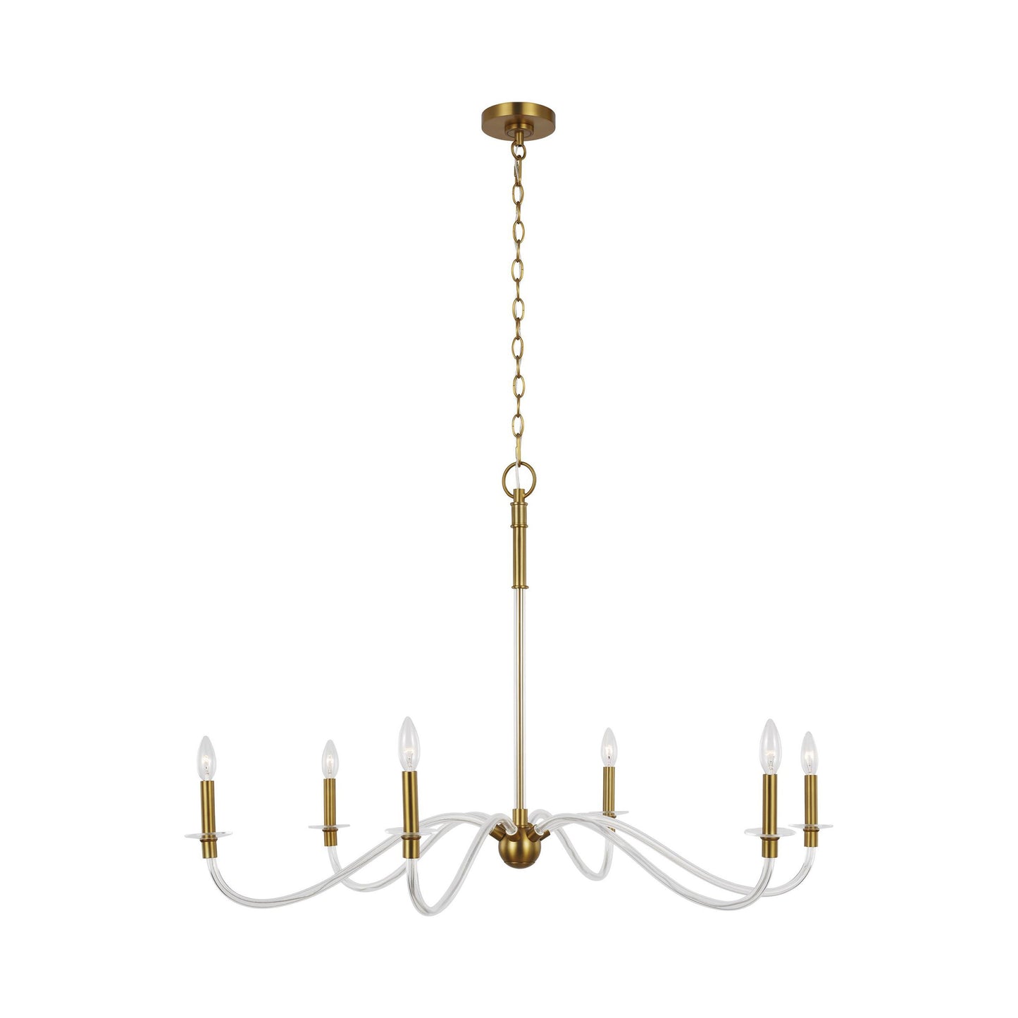 Hanover Chandelier in 6-Light/Burnished Brass.