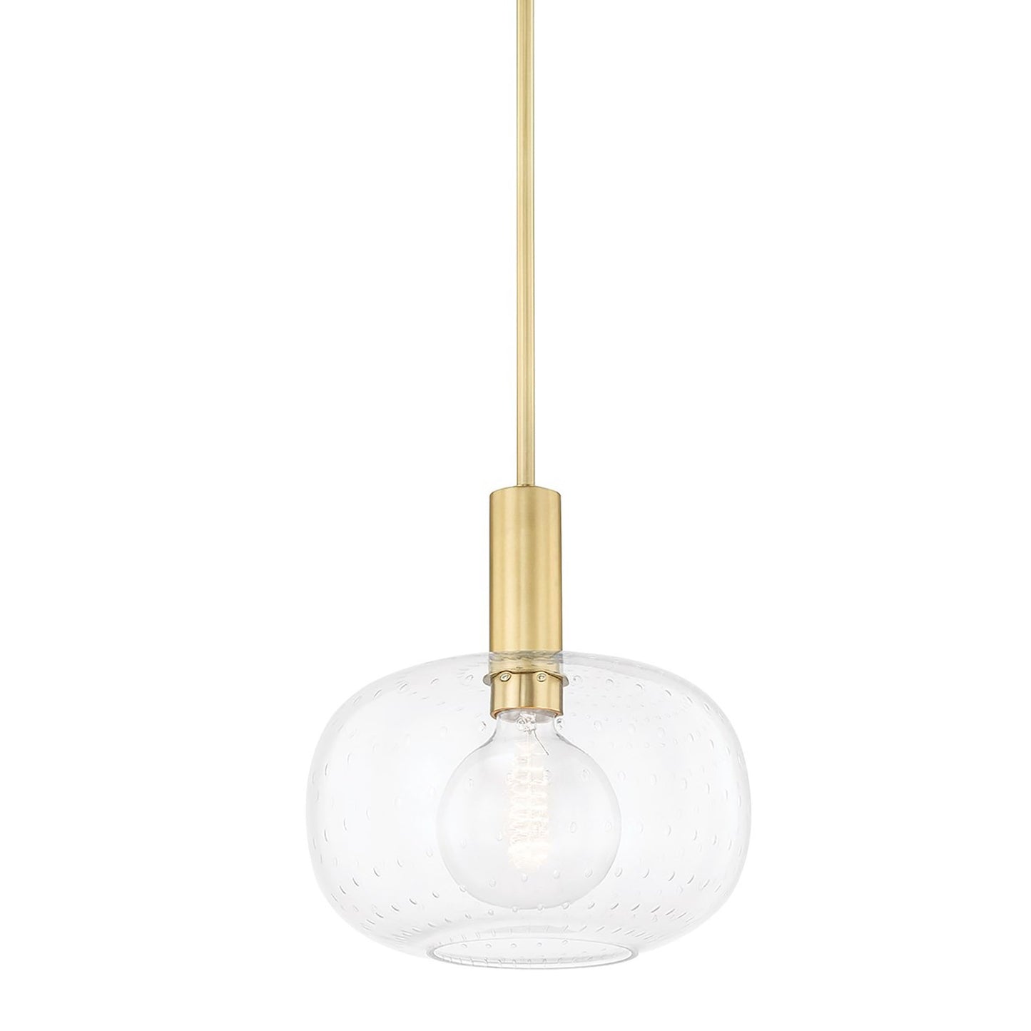 Harlow Pendant Light in Aged Brass.