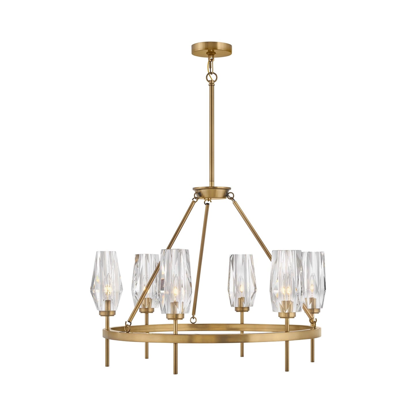 Ana Chandelier in Heritage Brass.