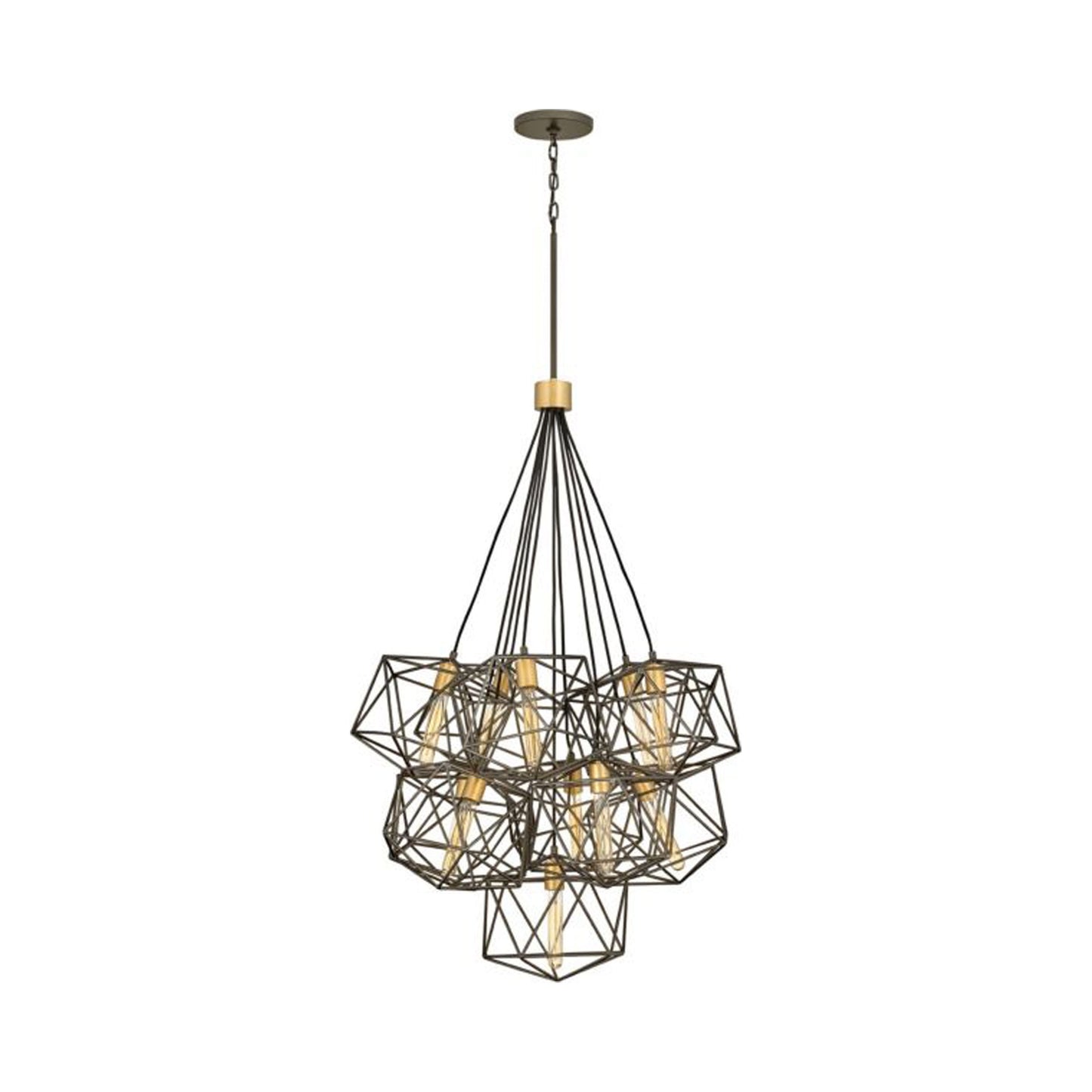 Astrid Multi Tiered Chandelier in Metallic Matte Bronze.
