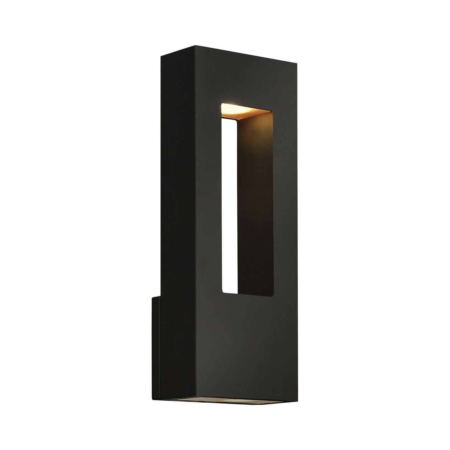 Atlantis Medium Outdoor LED Wall Light in Satin Black.