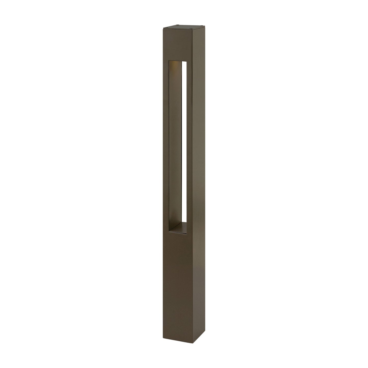 Atlantis Square Bollard in Large/Bronze/Incandescent.