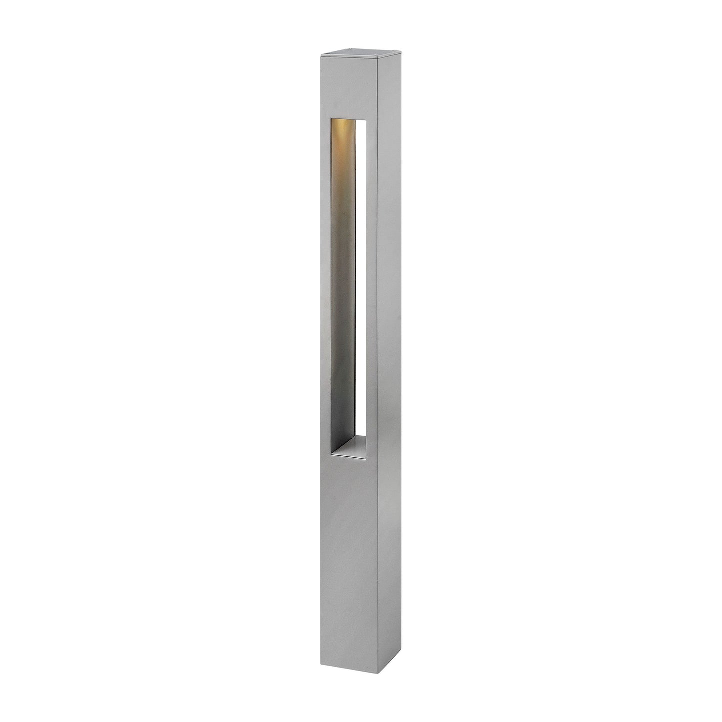 Atlantis Square Bollard in Large/Titanium/Incandescent.