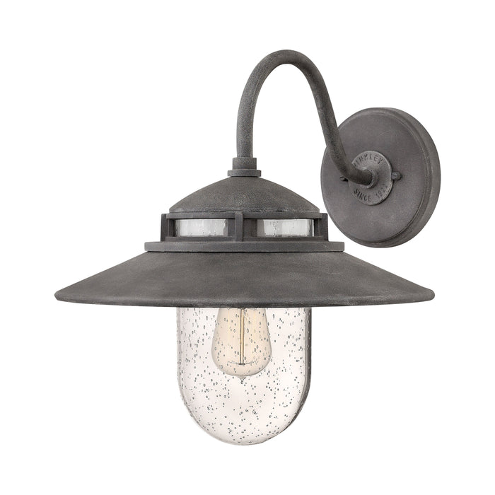 Atwell Outdoor Wall Light in Large/Aged Zinc.