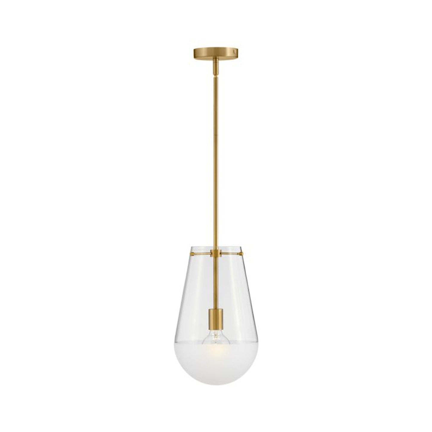 Beck Pendant Light in Lacquered Brass.