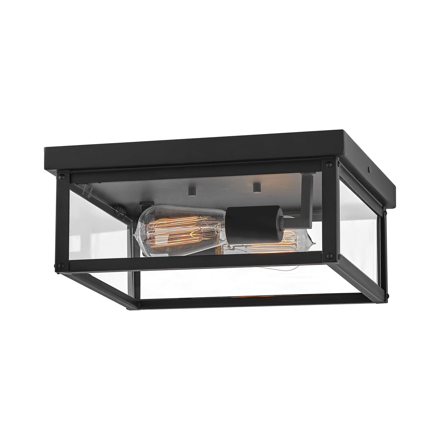 Beckham Outdoor Flush Mount Ceiling Light in Black.
