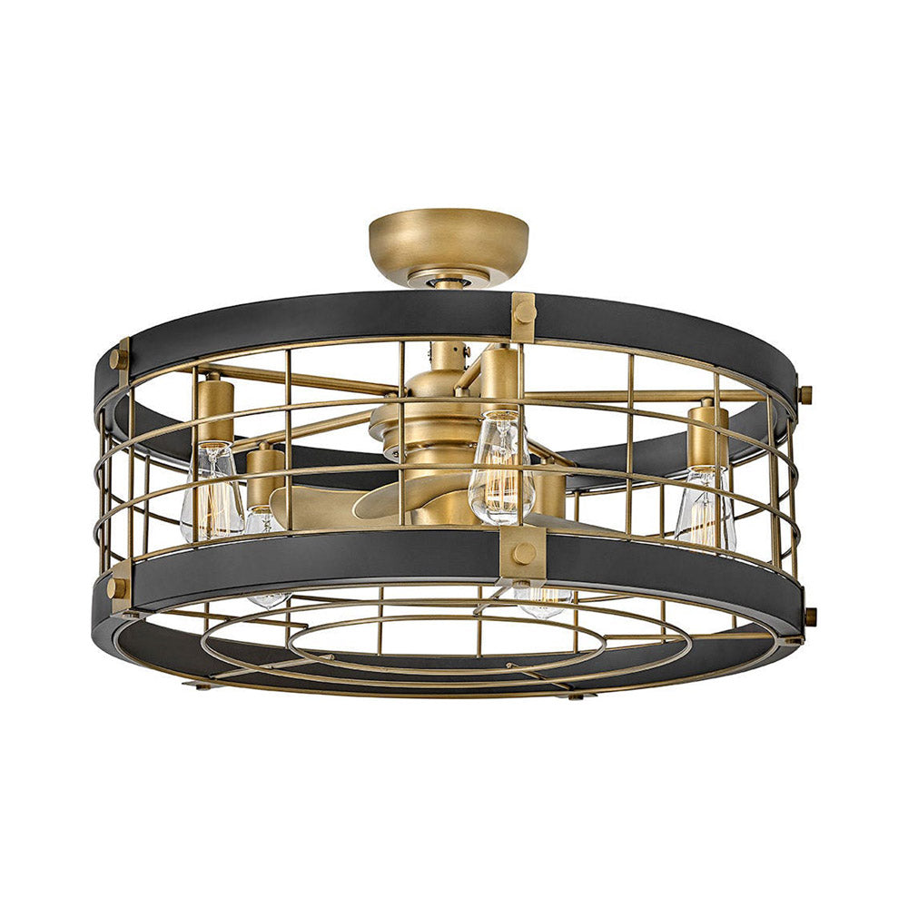 Bryce LED Fandelier in Heritage Brass.