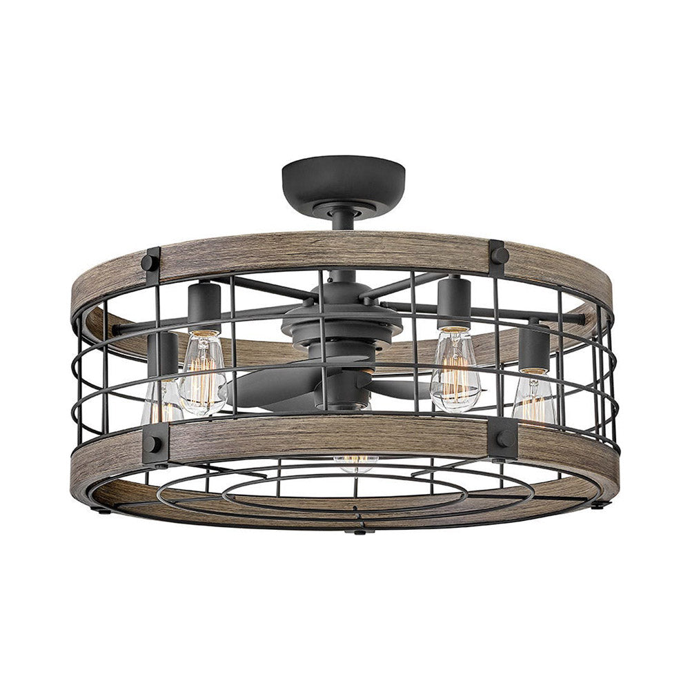 Bryce LED Fandelier in Matte Black.