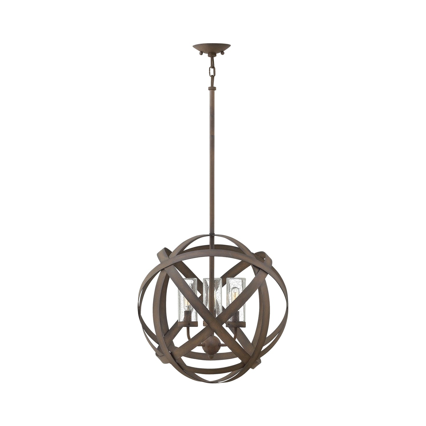 Carson Outdoor Pendant Light in Medium/Vintage Iron.