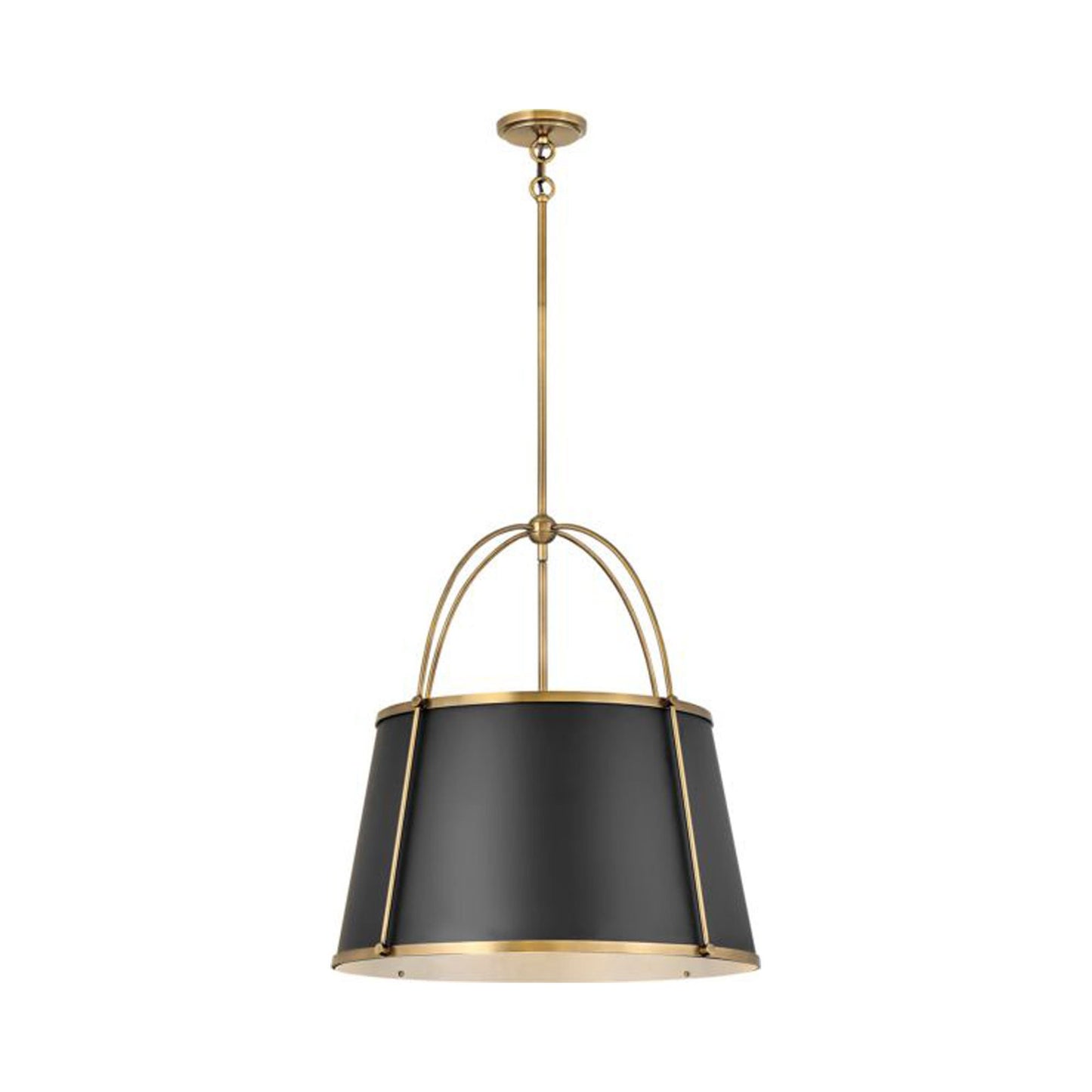 Clarke Drum Pendant Light in Warm Brass/Black (Large).