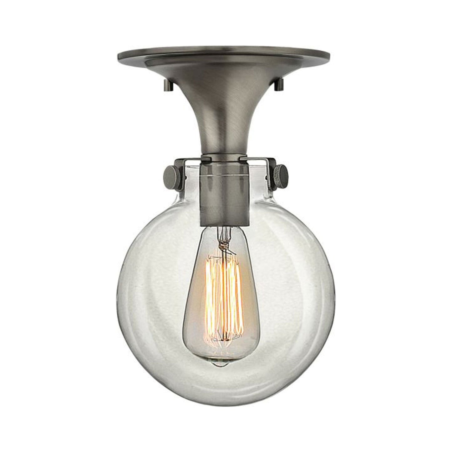 Congress Flush Mount Ceiling Light in Antique Nickel.