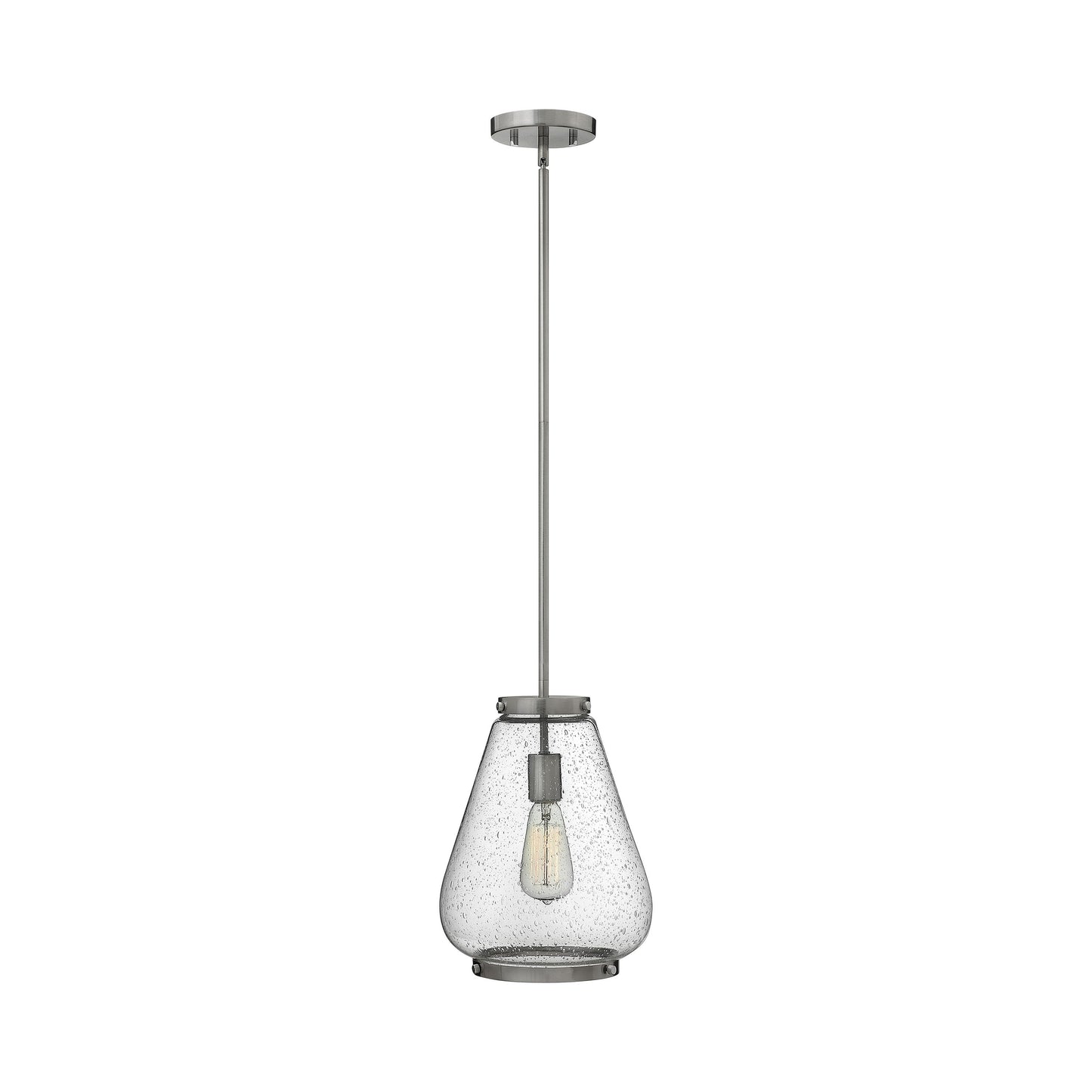 Finley Mini Pendant Light in Medium/Brushed Nickel.