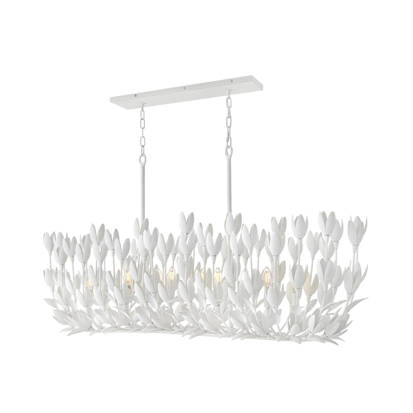 Flora Linear Pendant Light in Textured Plaster.