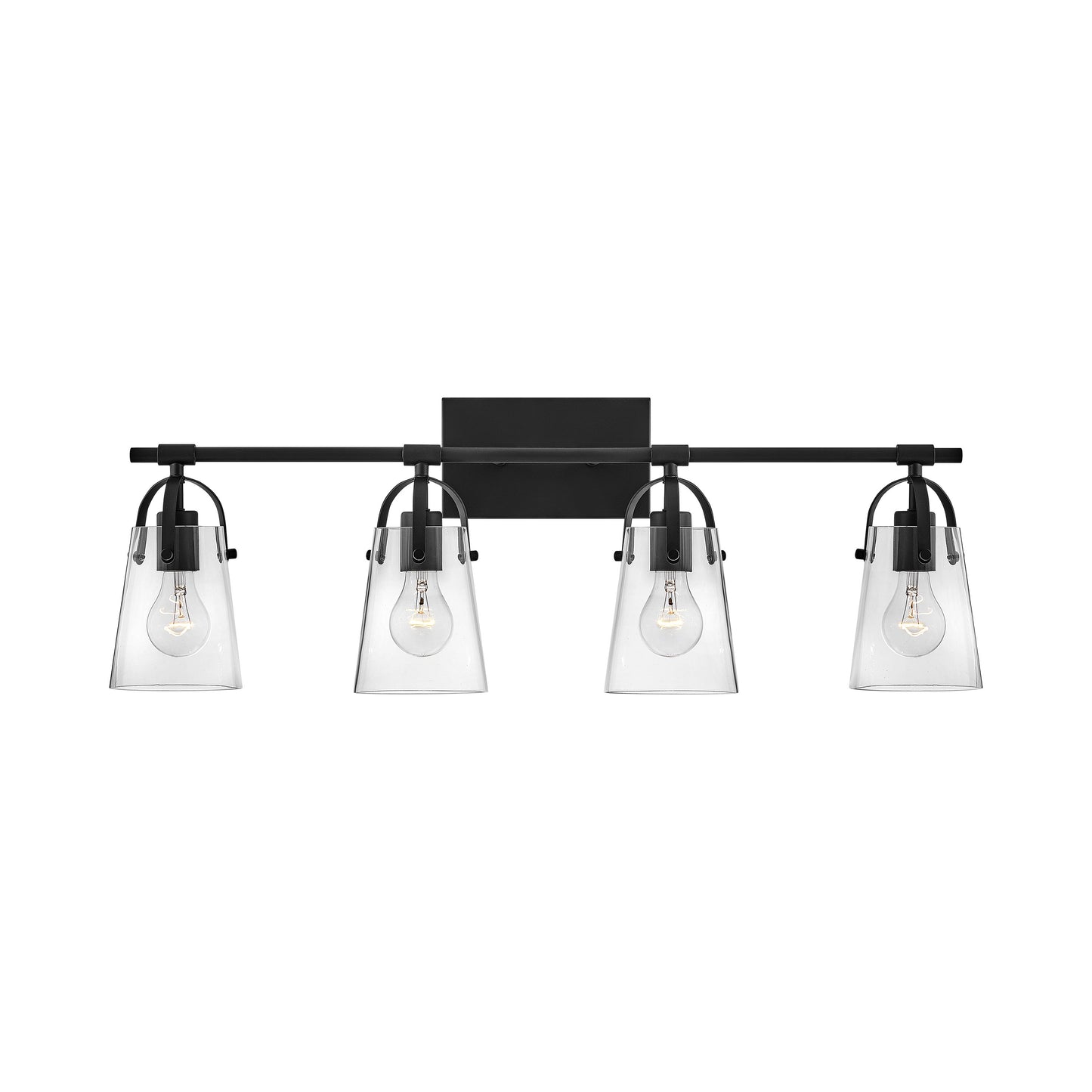 Foster Bath Vanity Light in Black (4-Light).