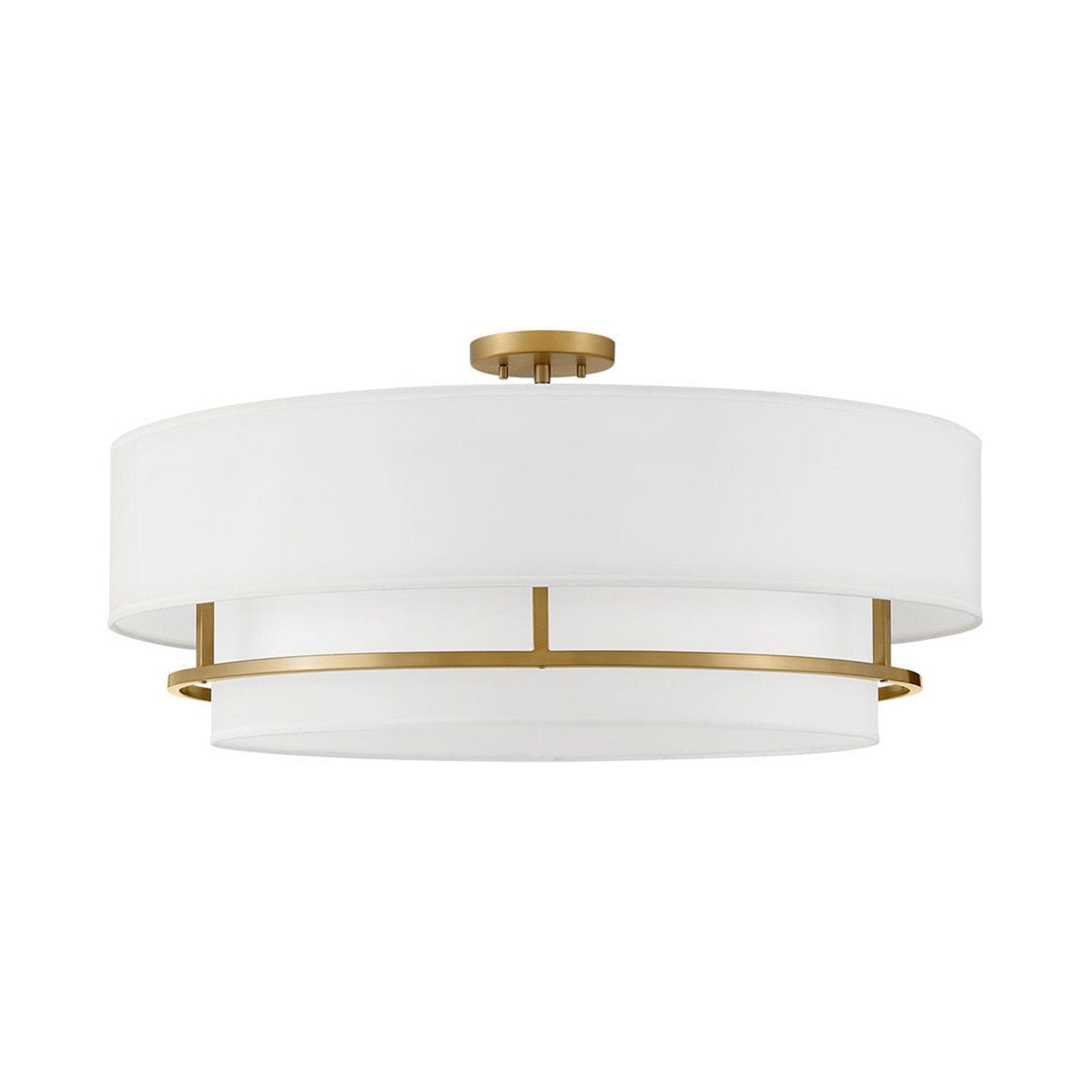 Graham Flush Mount Ceiling Light in Lacquered Brass(30-Inch).