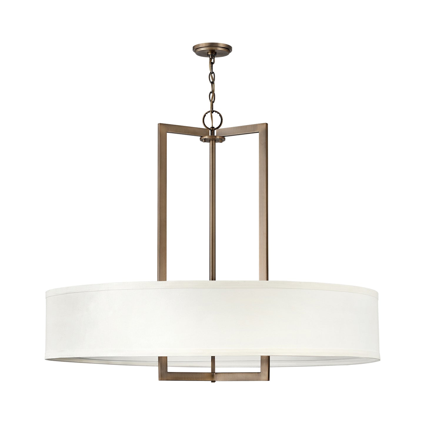 Hampton Drum Pendant Light in Brushed Bronze.