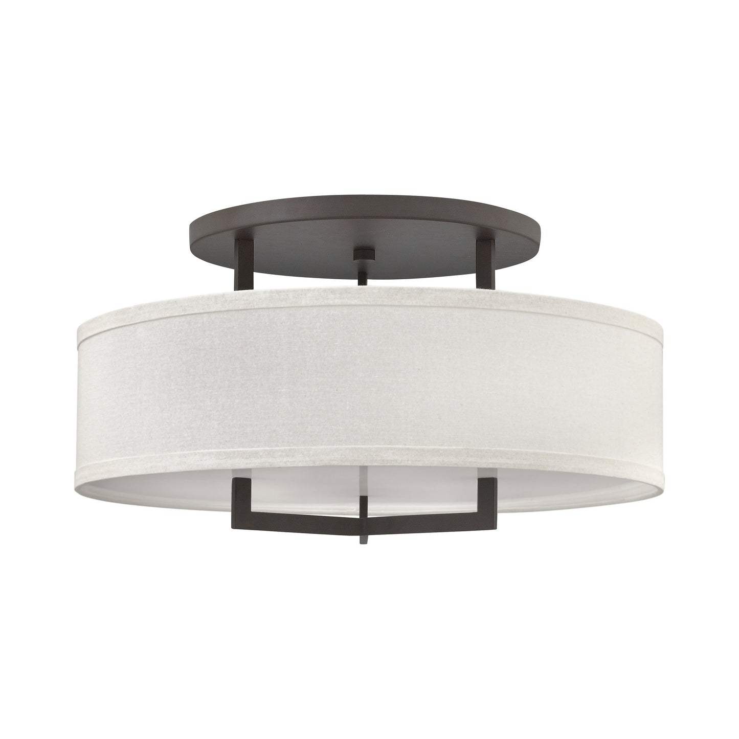 Hampton Drum Semi Flush Ceiling Light in Large/Buckeye Bronze.