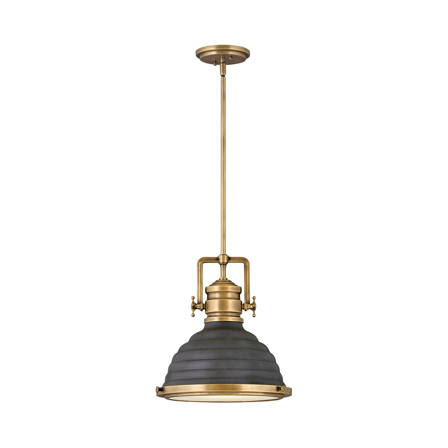 Keating Pendant Light in Heritage Brass/Aged Zinc.