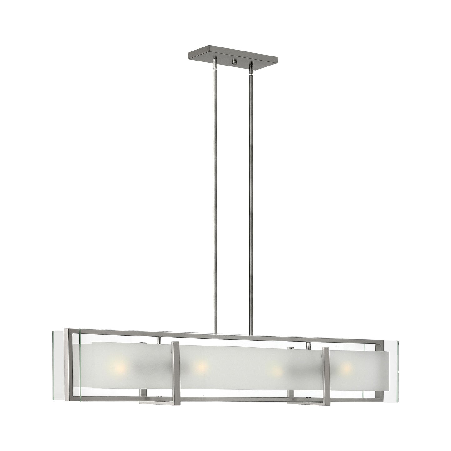 Latitude Linear Pendant Light in Brushed Nickel.