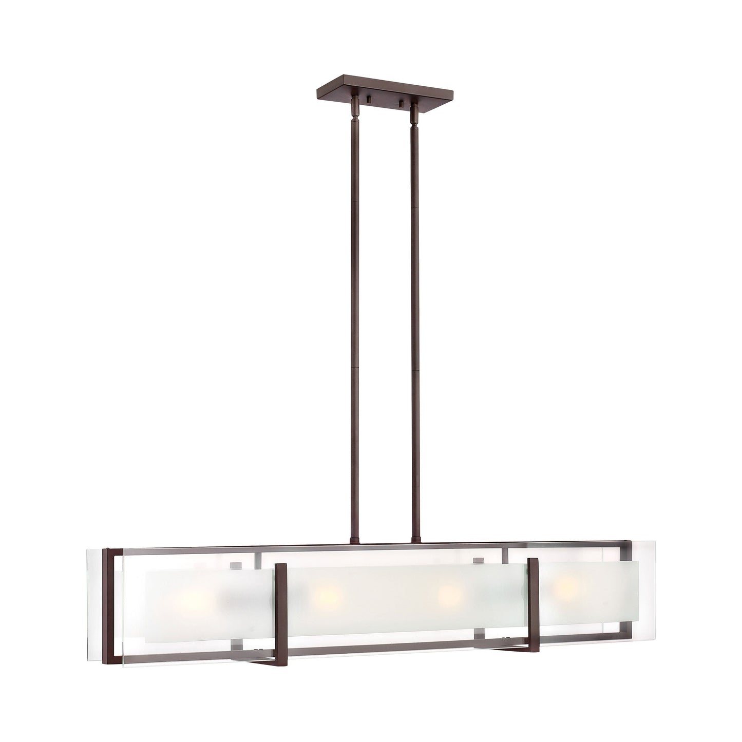 Latitude Linear Pendant Light in Oil Rubbed Bronze.