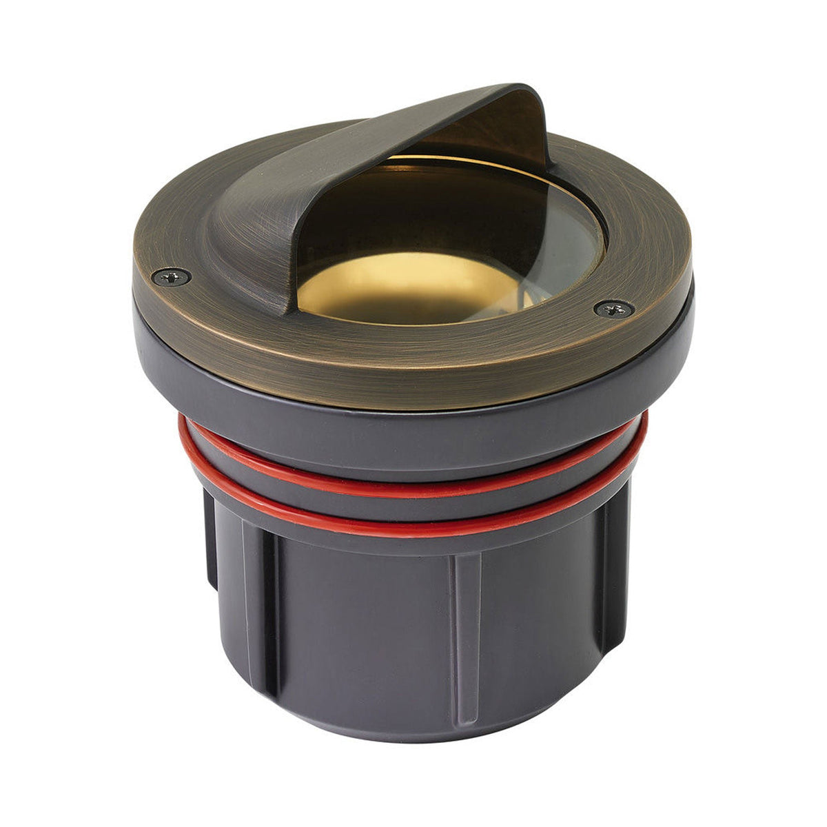 LED Shield Top Well Light in Matte Bronze.