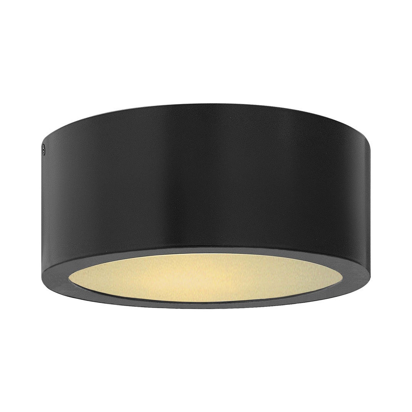 Luna Outdoor LED Flush Mount Ceiling Light in Satin Black.