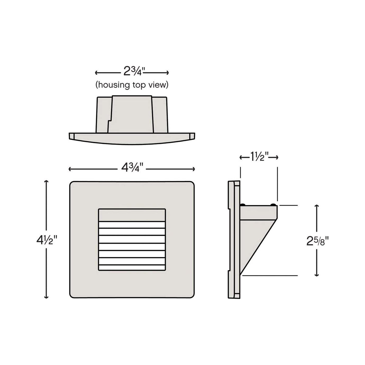 Luna LED Step Light - line drawing.
