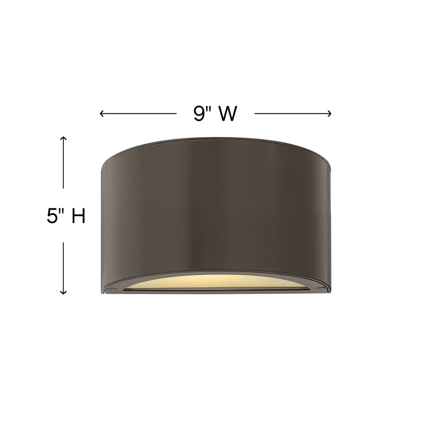 Luna Outdoor LED Wall Light - line drawing.