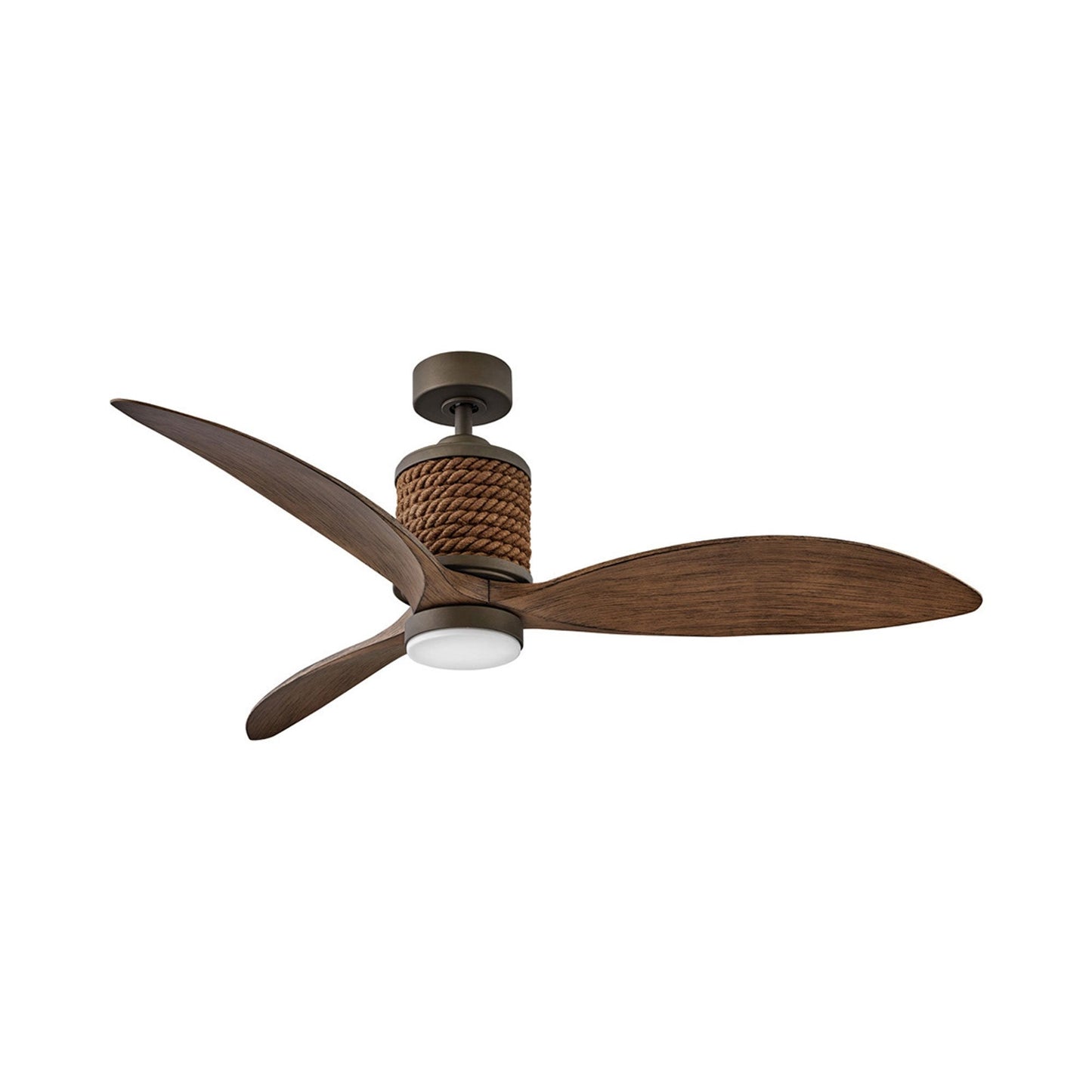 Marin LED Ceiling Fan in Metallic Matte Bronze/Walnut.