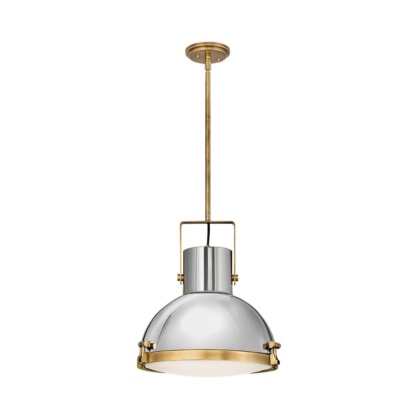 Nautique Pendant Light in Large/Heritage Brass/Polished Nickel.