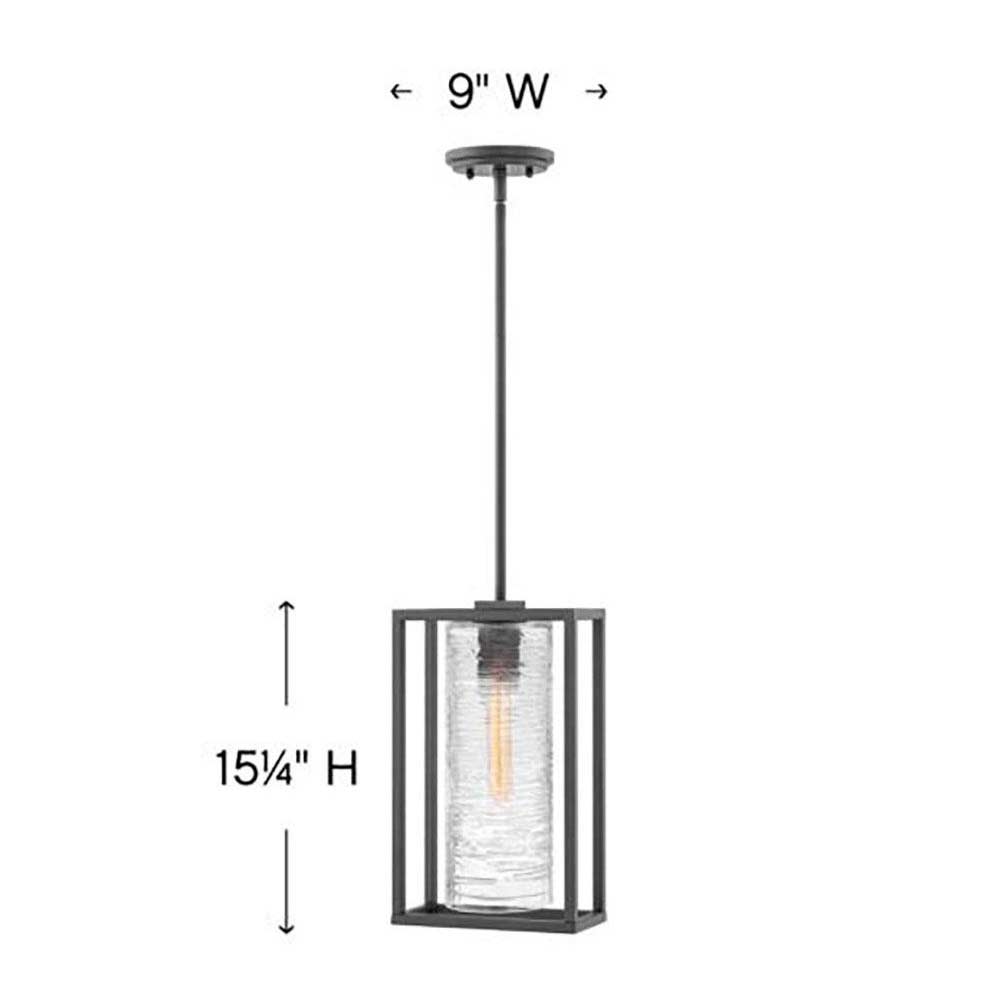 Pax Outdoor Pendant Light - line drawing.