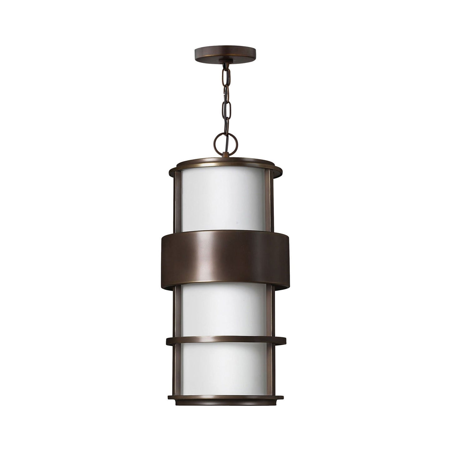 Saturn Outdoor Pendant Light in Metro Bronze.