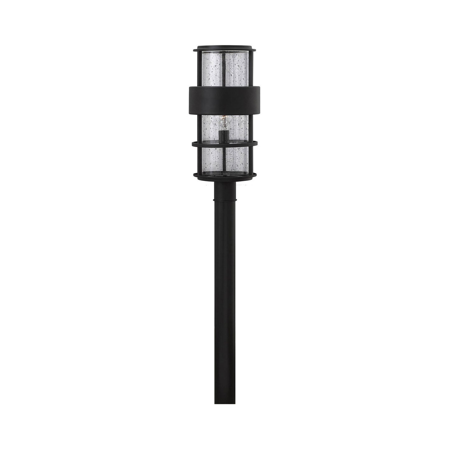 Saturn Outdoor Post Light in Satin Black.