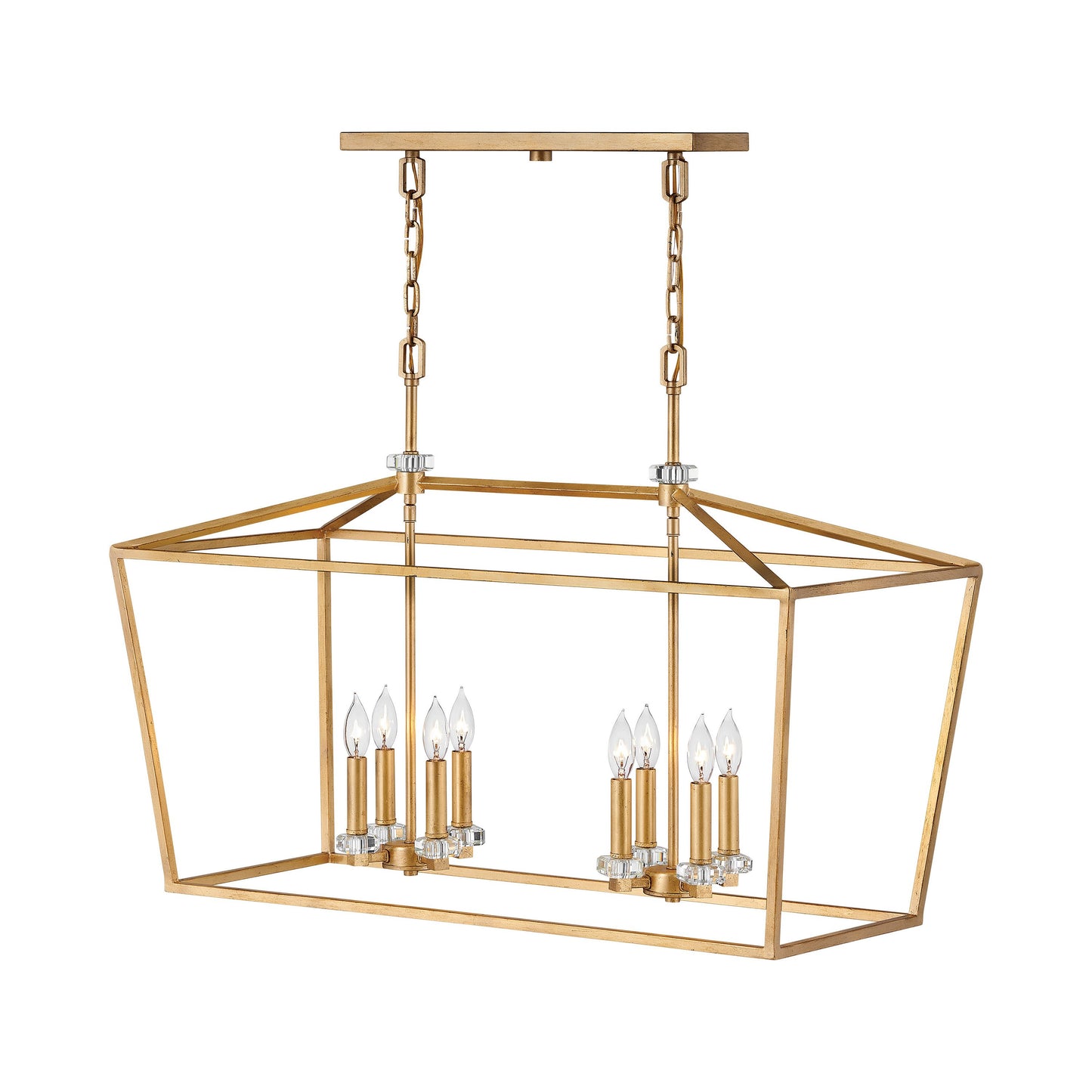 Stinson Linear Pendant Light in Distressed Brass (8-Light).