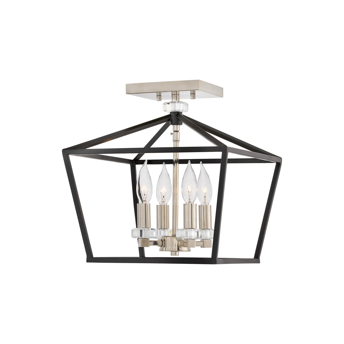 Stinson Semi-Flush Mount Ceiling Light in Black.