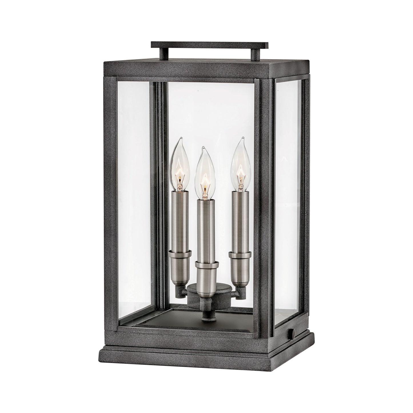 Sutcliffe Outdoor Pier Mount Light in Aged Zinc.