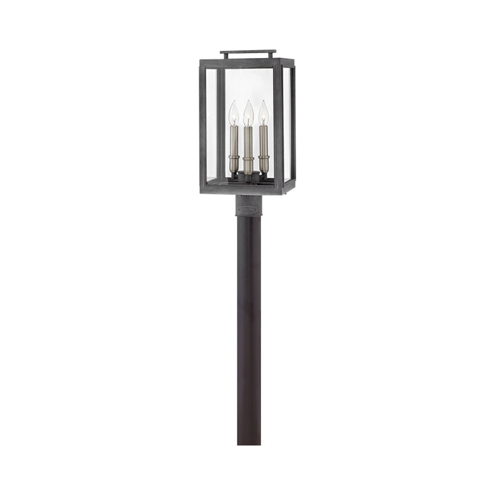 Sutcliffe Outdoor Post Light in Aged Zinc.