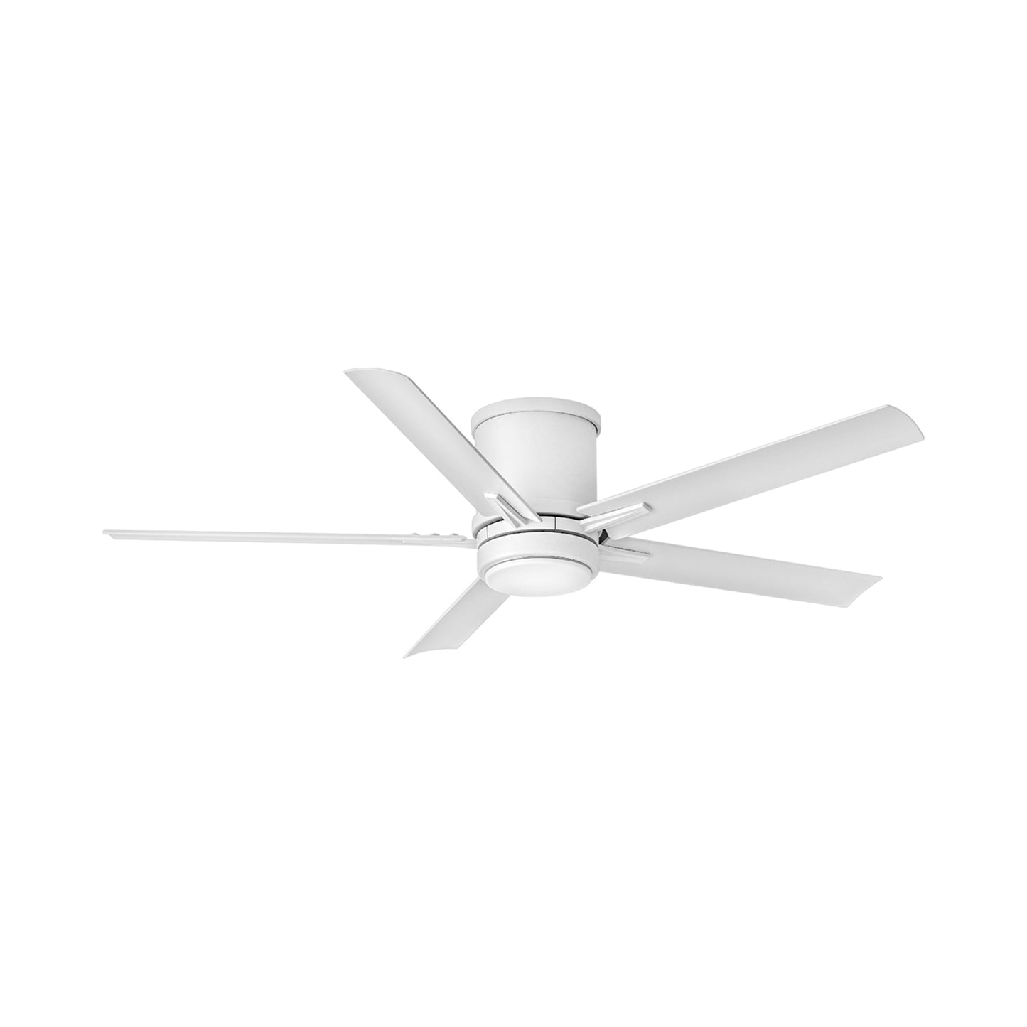 Vail LED Flush Mount Ceiling Fan in Matte White.