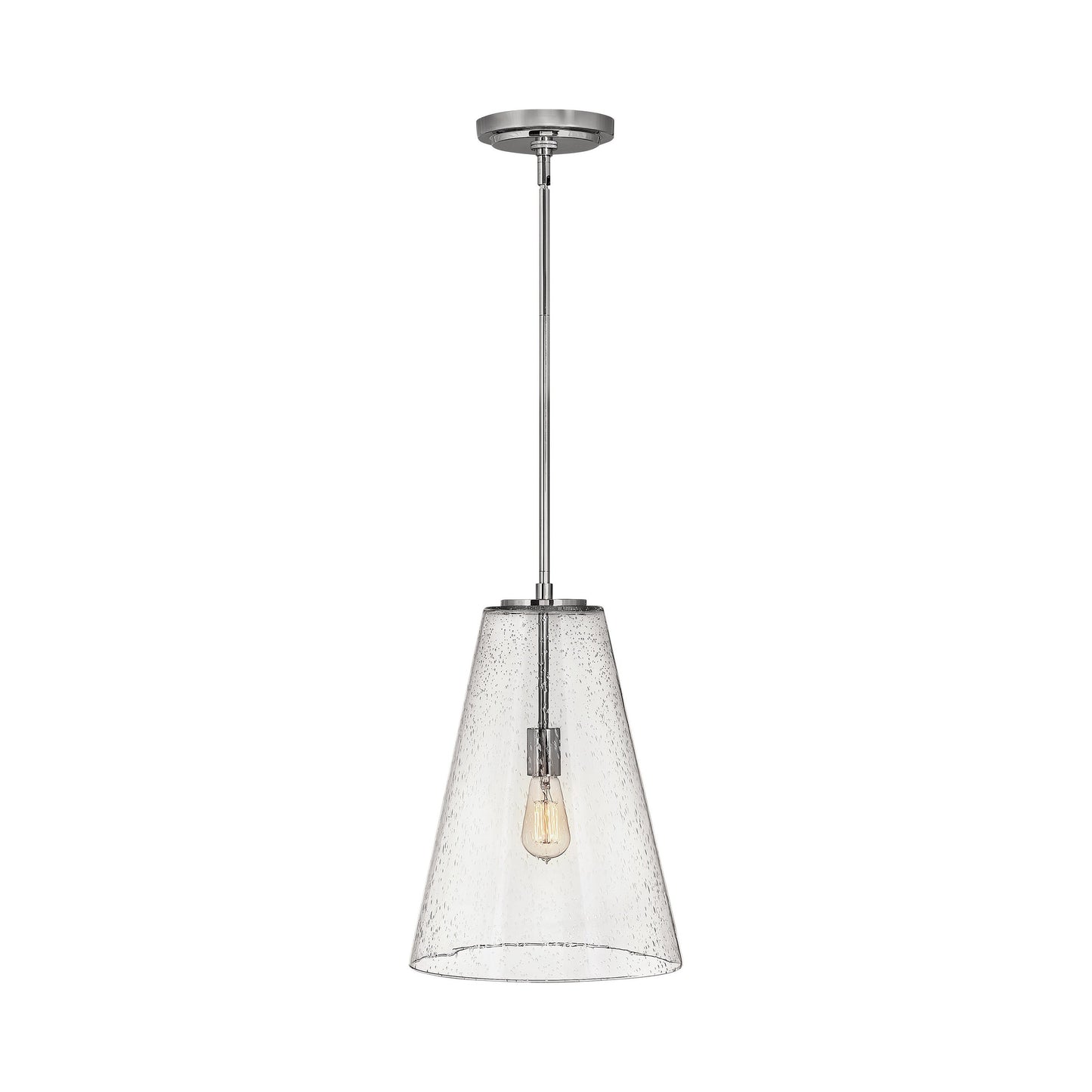 Vance Pendant Light in Polished Nickel.