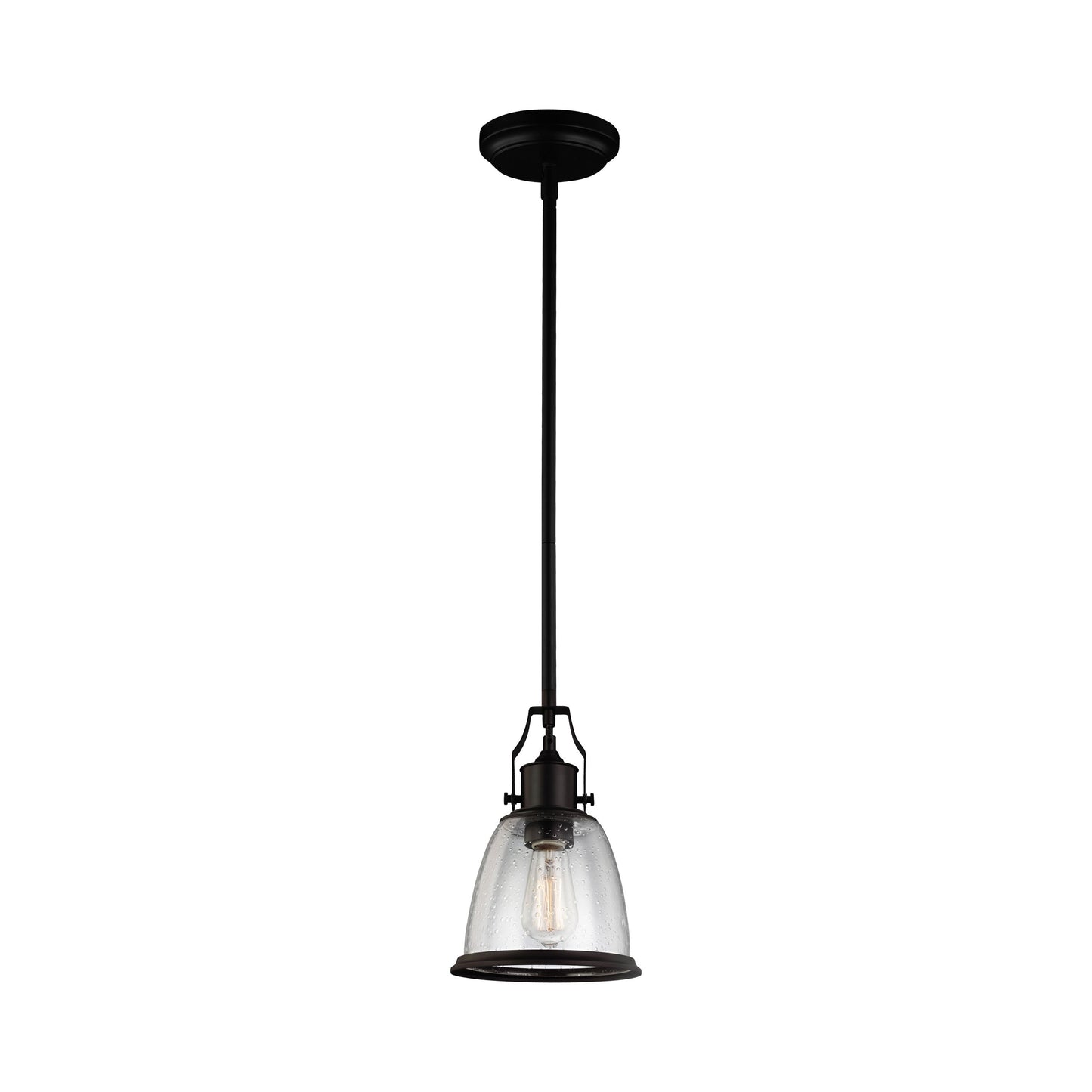 Hobson Mini Pendant Light in Oil Rubbed Bronze.