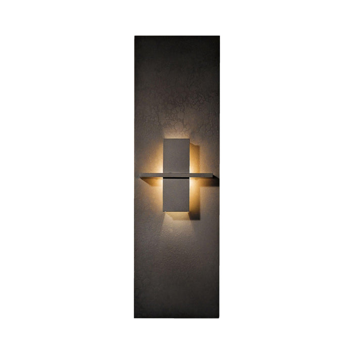 Aperture Vertical Wall Light in Mahogany/White Art Glass.