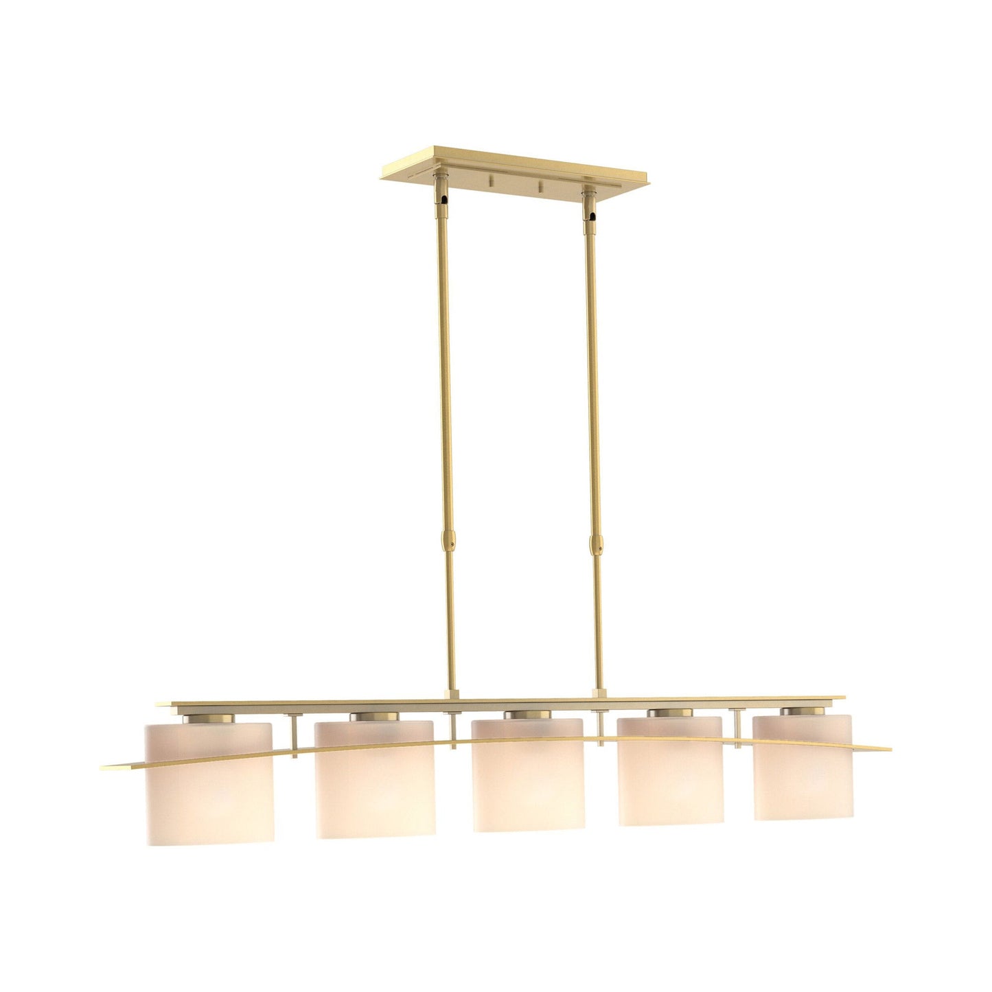 Arc Ellipse Linear Pendant Light in Modern Brass (5-Light).