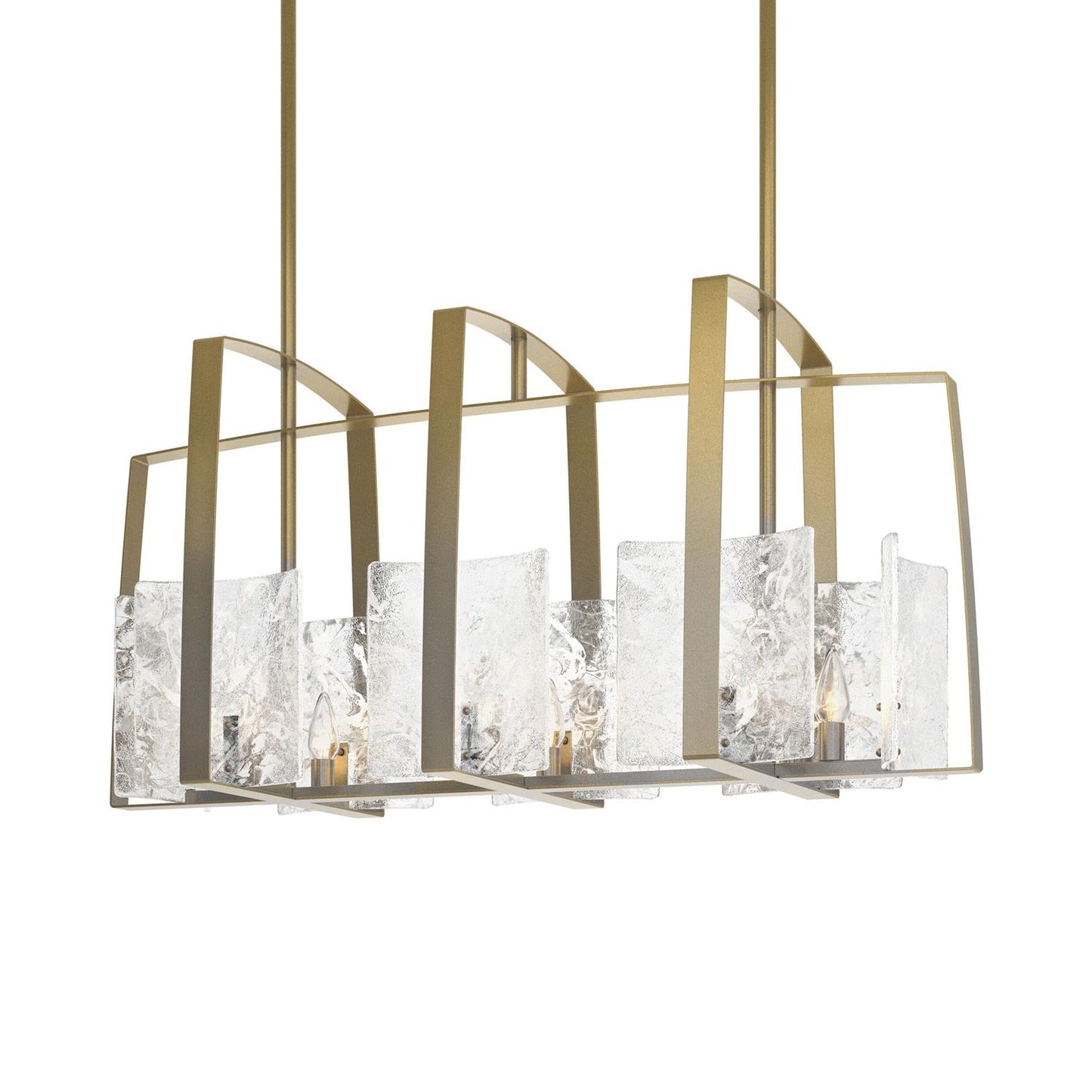 Arc Linear Pendant Light in Modern Brass.