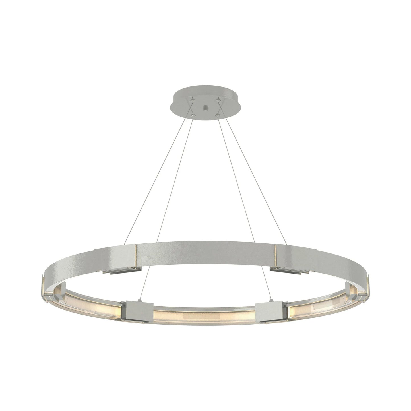 Aura LED Pendant Light in Sterling/Clear Glass.