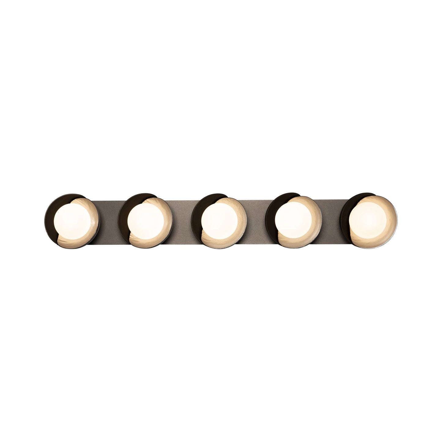 Brooklyn Straight Vanity Wall Light in Oild Rubbed Bronze/Sterling (5-Light).