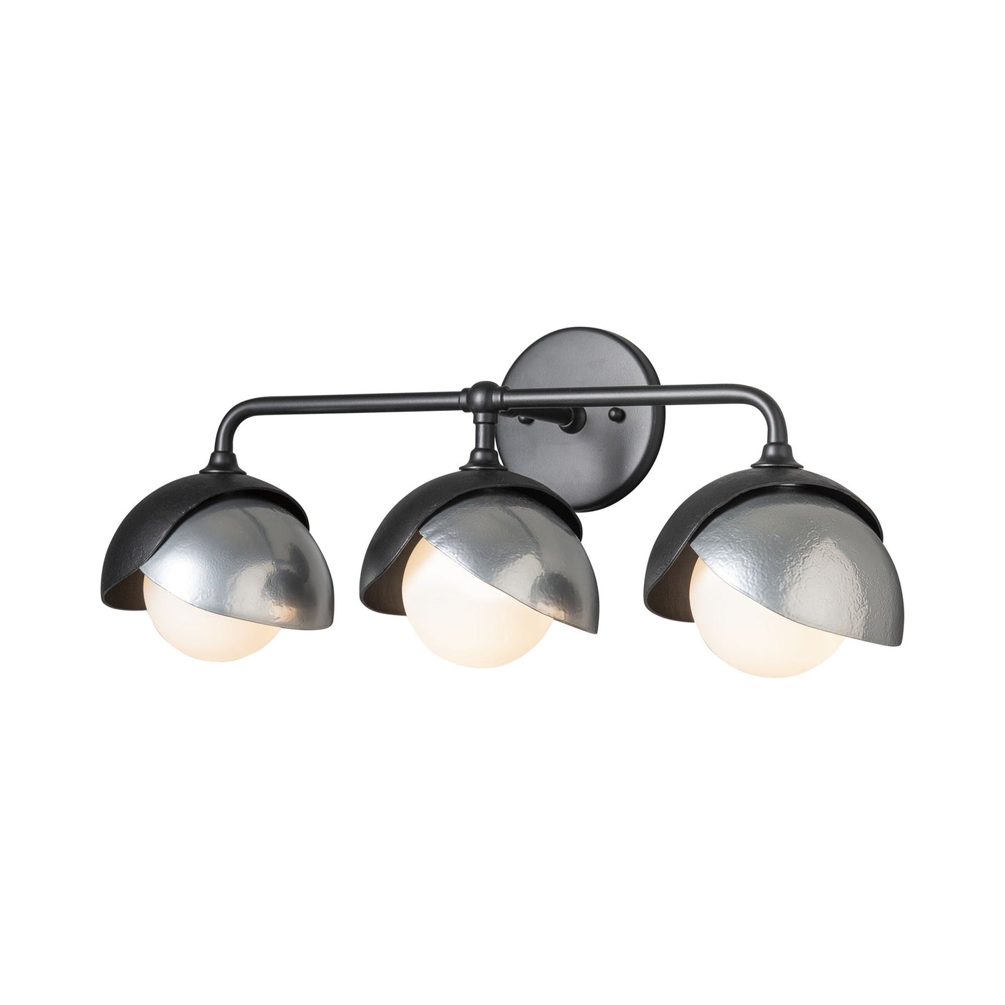 Brooklyn Vanity Wall Light in Black/Sterling (Double Shade).