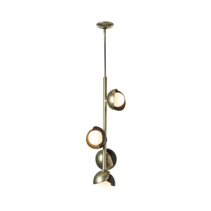 Brooklyn Vertical Pendant Light in Modern Brass/Oil Rubbed Bronze.