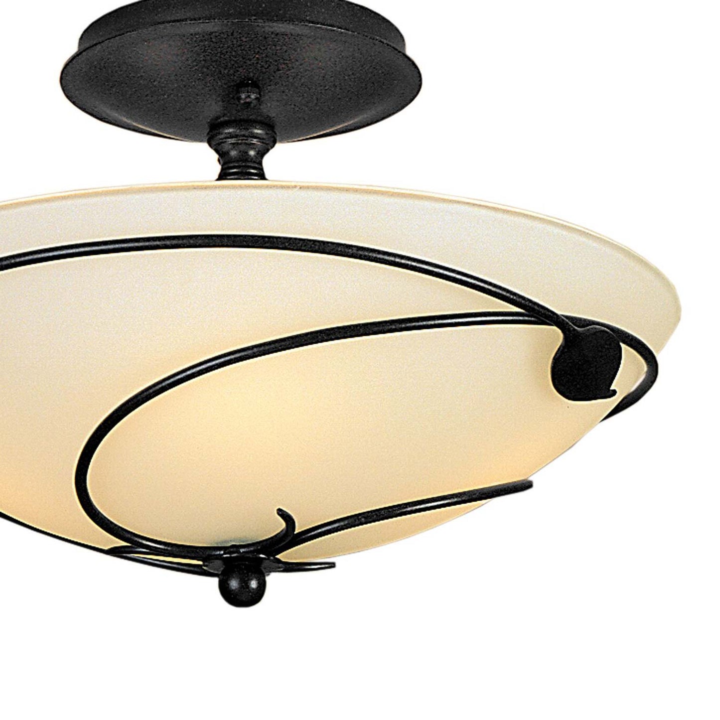 Forged Leaves Semi Flush Mount Ceiling Light in Detail.