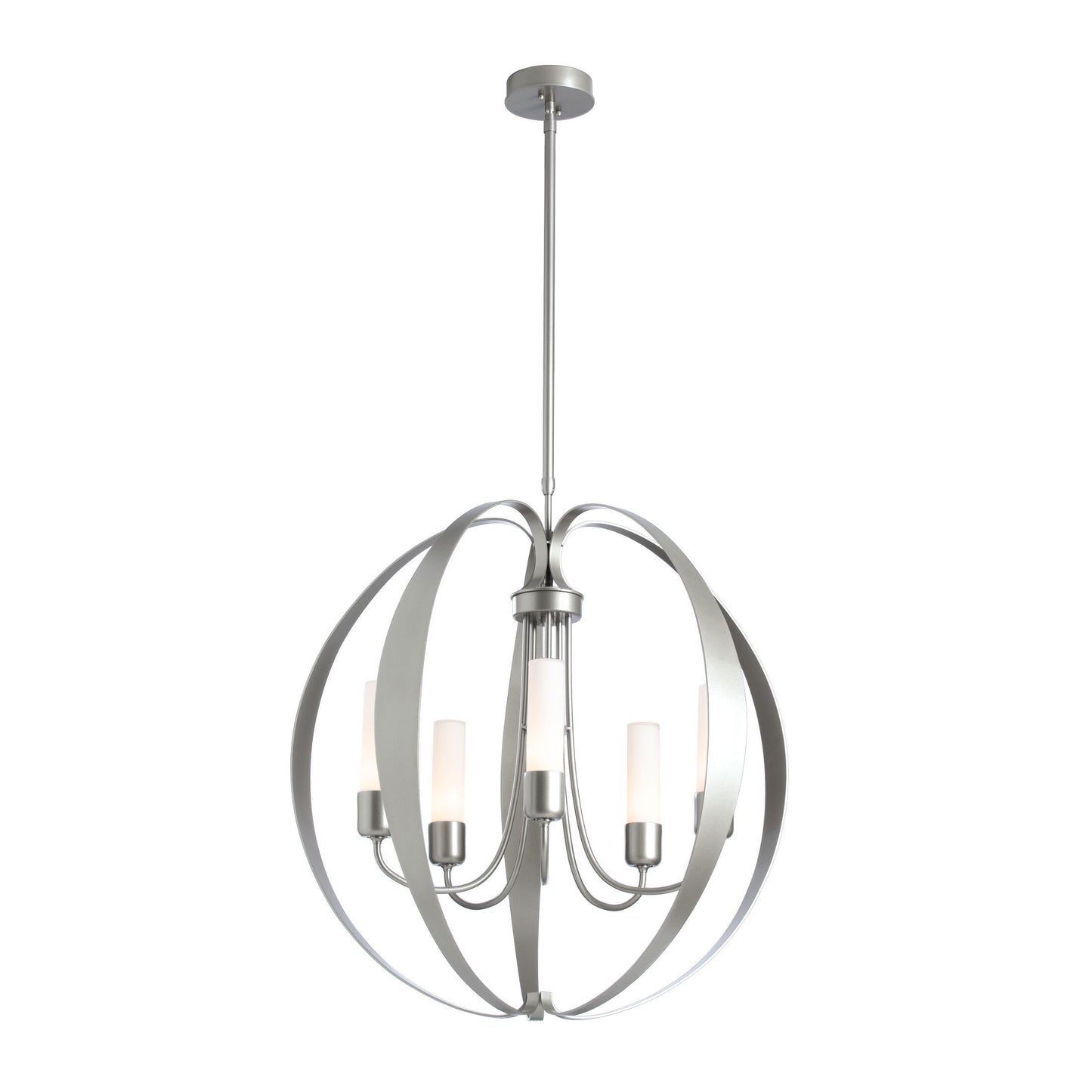 Pomme Outdoor Pendant Light in Coastal Burnished Steel/Short/Opal Glass.