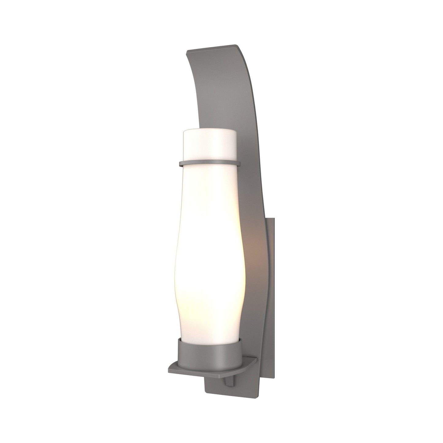 Sea Coast Outdoor Wall Light in Small/Coastal Burnished Steel/Opal Glass.